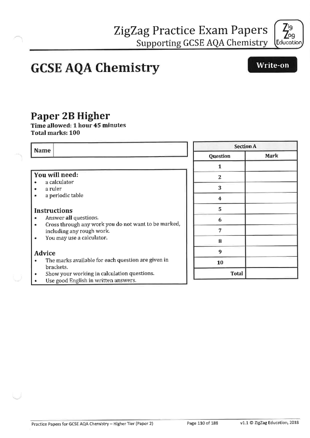 GCSE 2B Paper asda Studocu