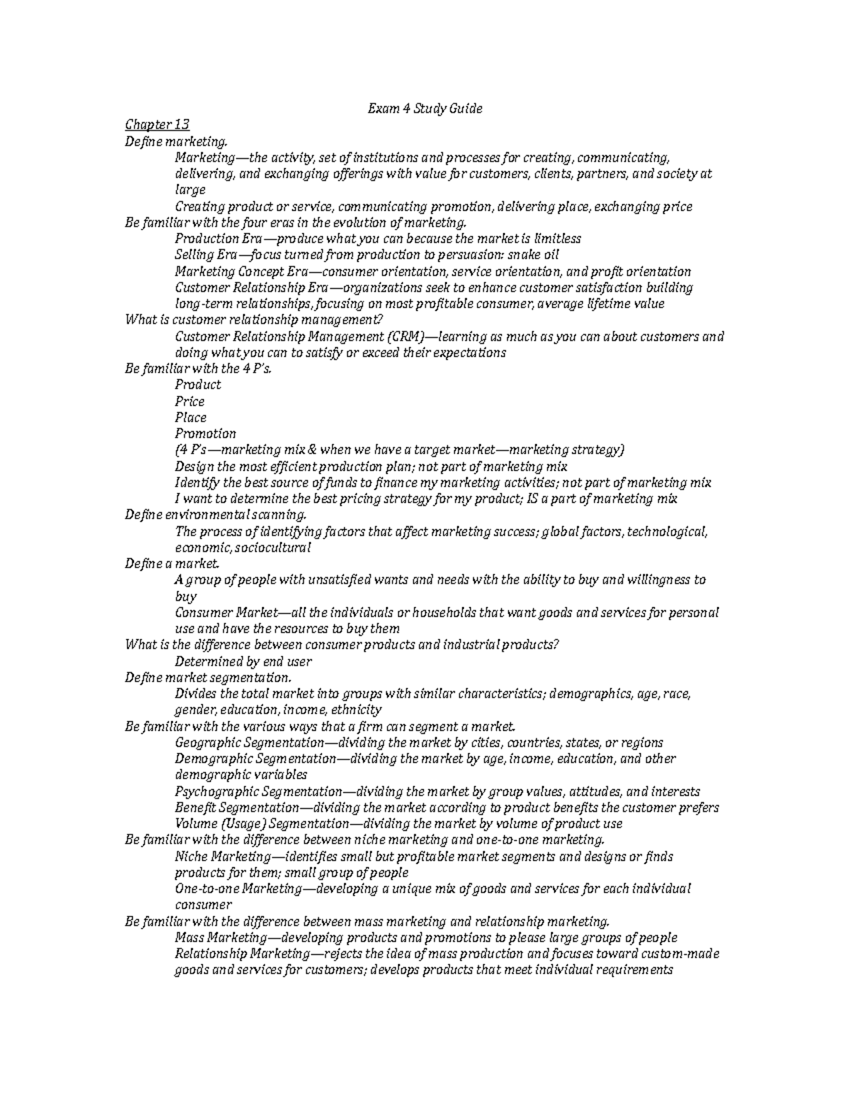 Exam 4 Study Guide Intro to Business - Exam 4 Study Guide Chapter 13 ...