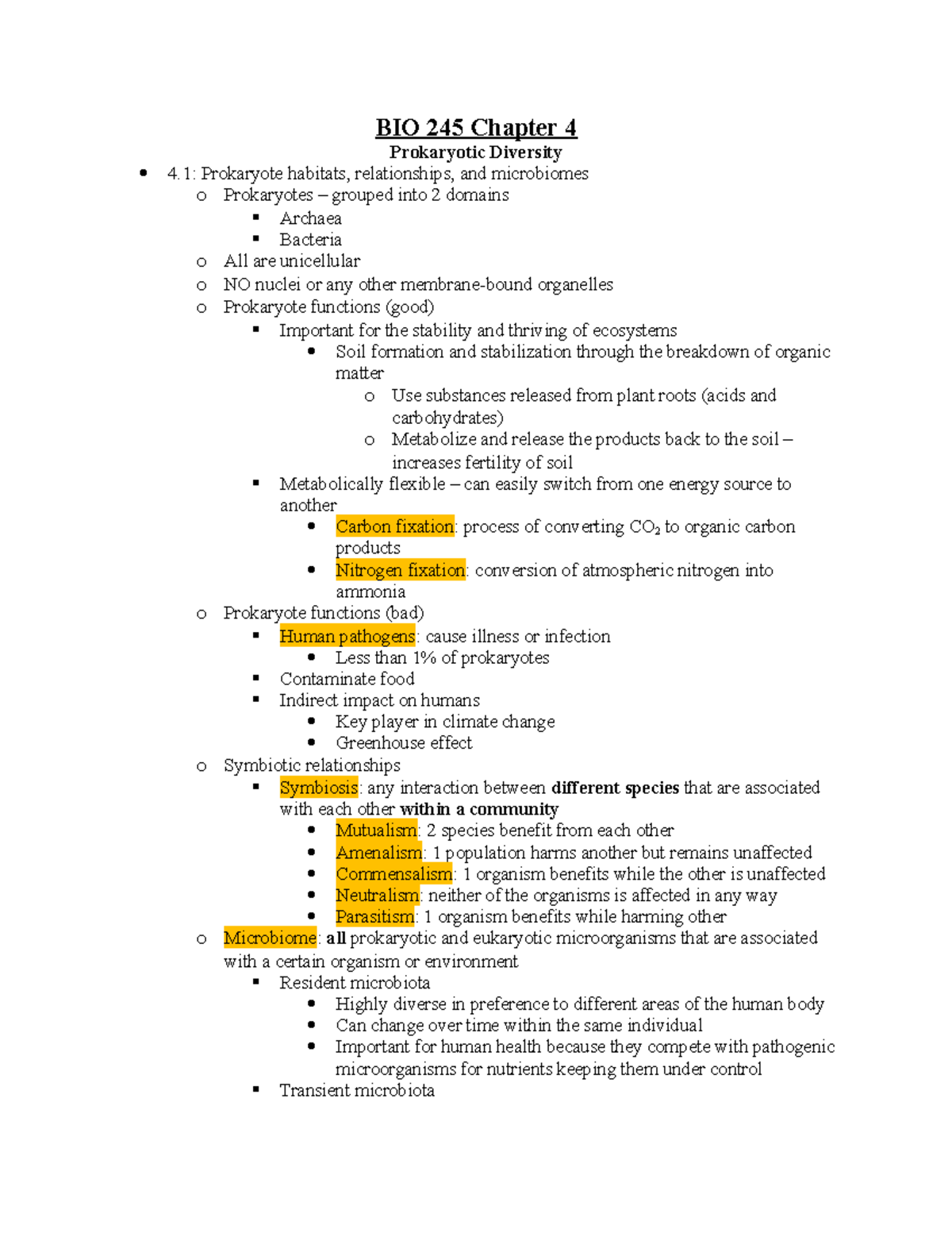 BIO 245 Chapter 4 - Lecture Notes - BIO 245 Chapter 4 Prokaryotic ...