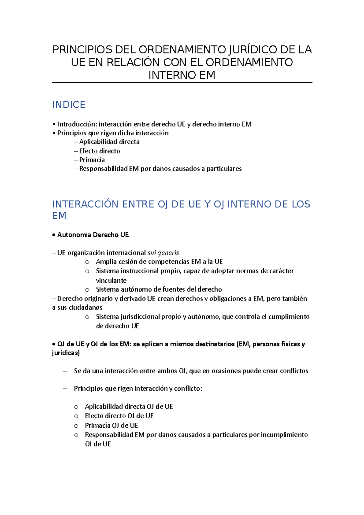 Principios DEL Ordenamiento JurÍdico DE LA UE EN RelaciÓn CON EL ...