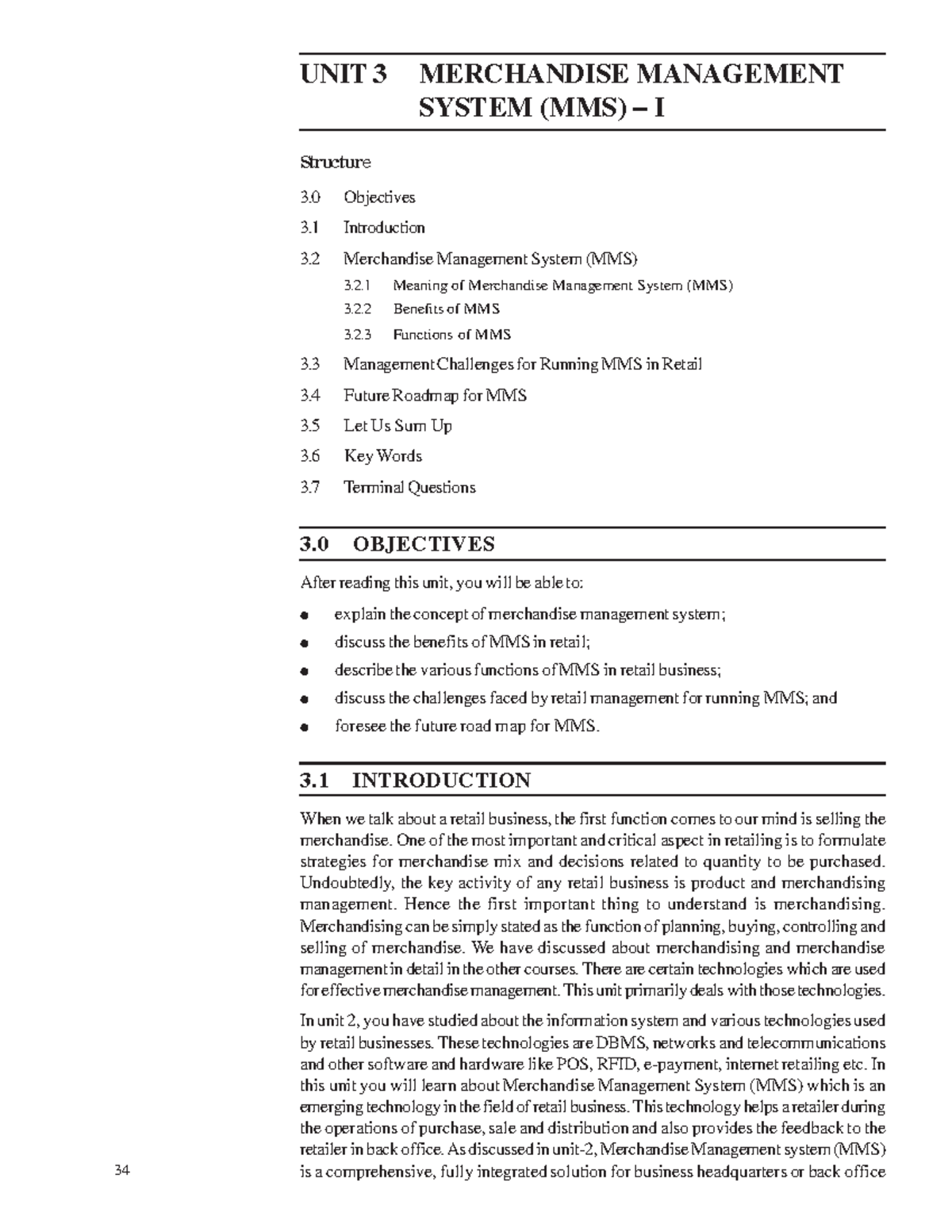Unit-3 Merchandise Management System (MMS) I - 34 IT Application in ...