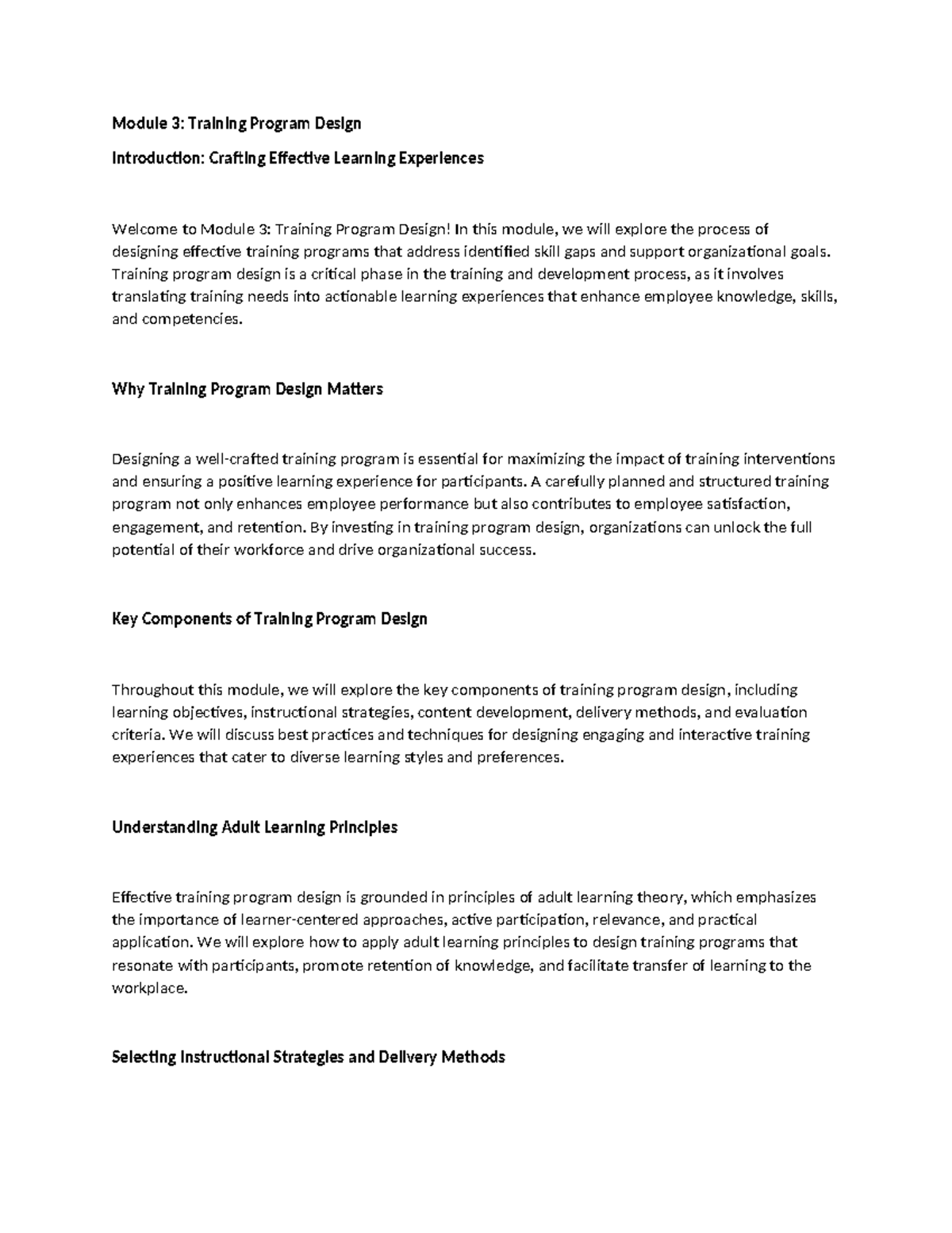 Module-3-Training-Program-and-Design - Module 3: Training Program ...
