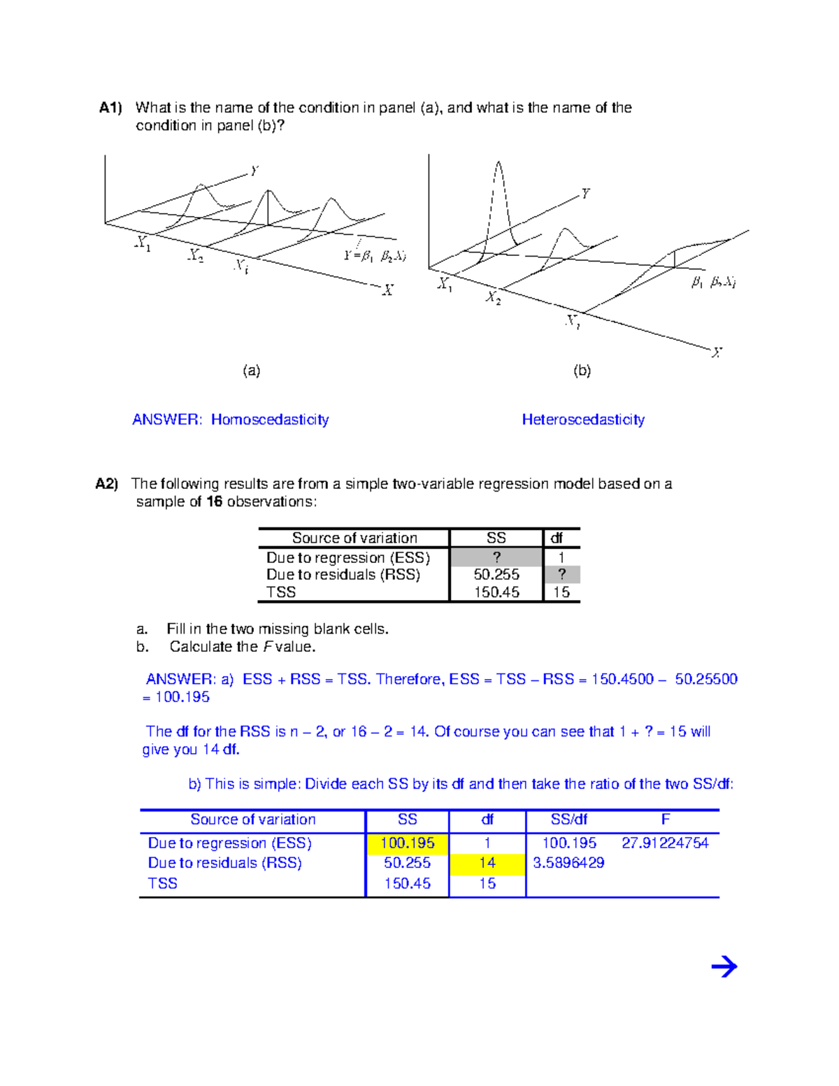 Sample Questions UA 266 EXAM 1 A1) What is the name of the condition