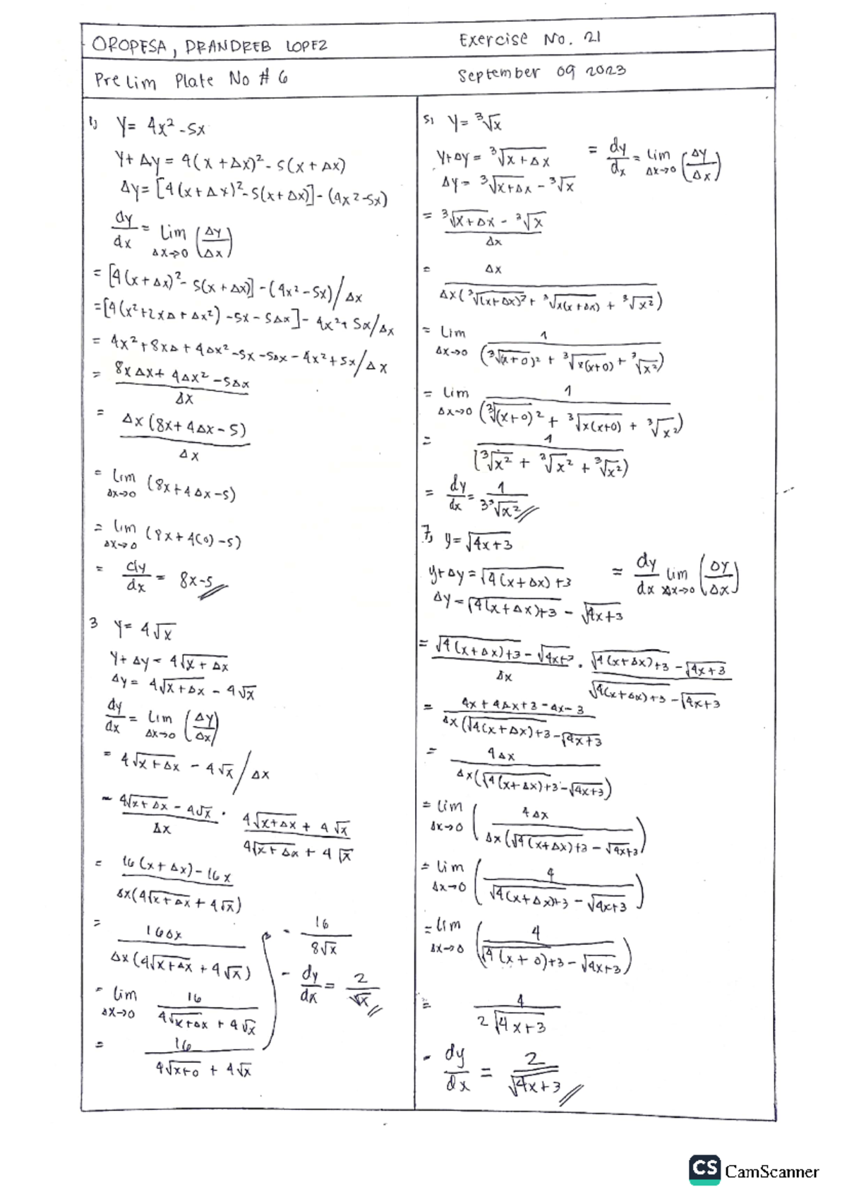 Exercise-2 - Calculus 1: limit and derivative - Engineering - Studocu