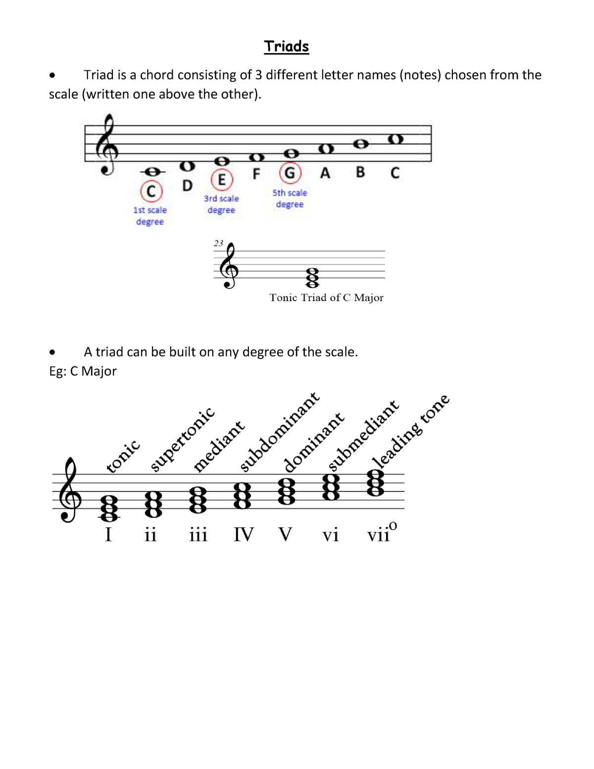 Triads 1 - Notes by Mrs Priyanthi Perera - MUSC 101 - Triads Triad is a ...