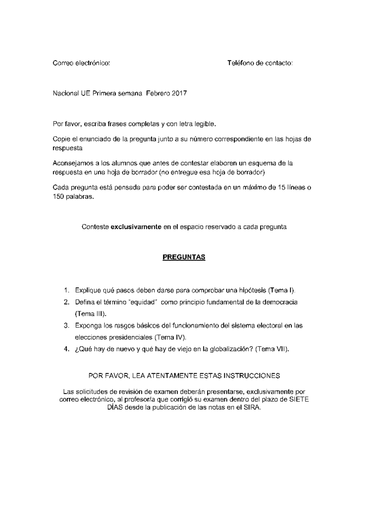 E 69901053 0-17F1 - Examen - Fundamentos De Ciencia Política - Studocu