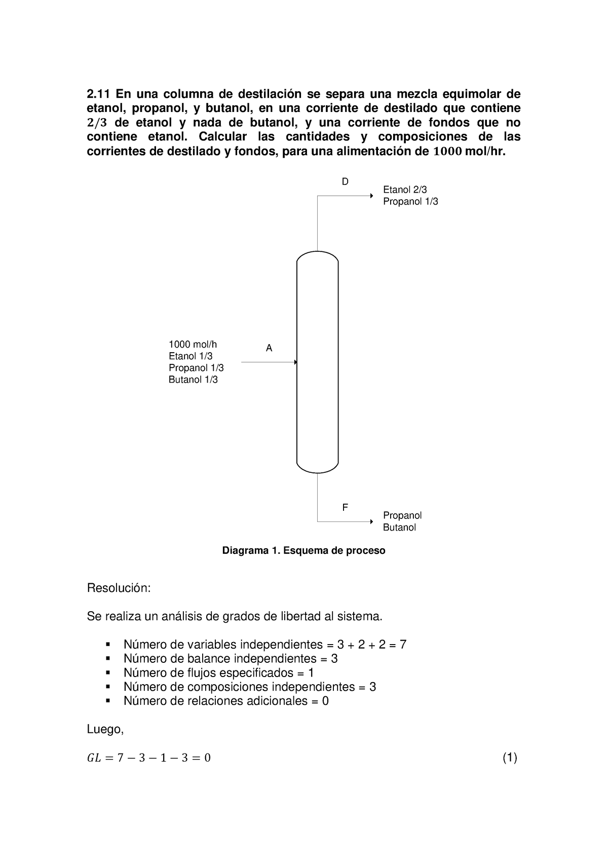 Toaz - SIG - 2 En Una Columna De Destilación Se Separa Una Mezcla ...