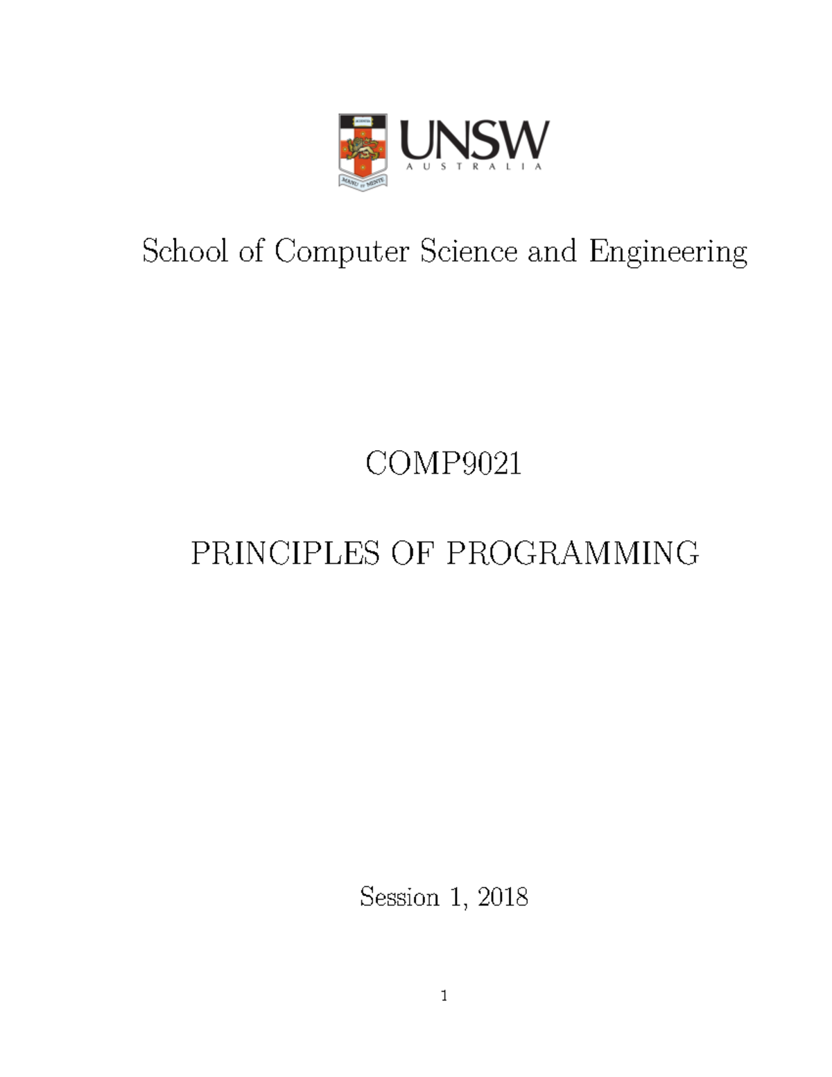 COMP9021 - Syllabus - School Of Computer Science And Engineering COMP ...