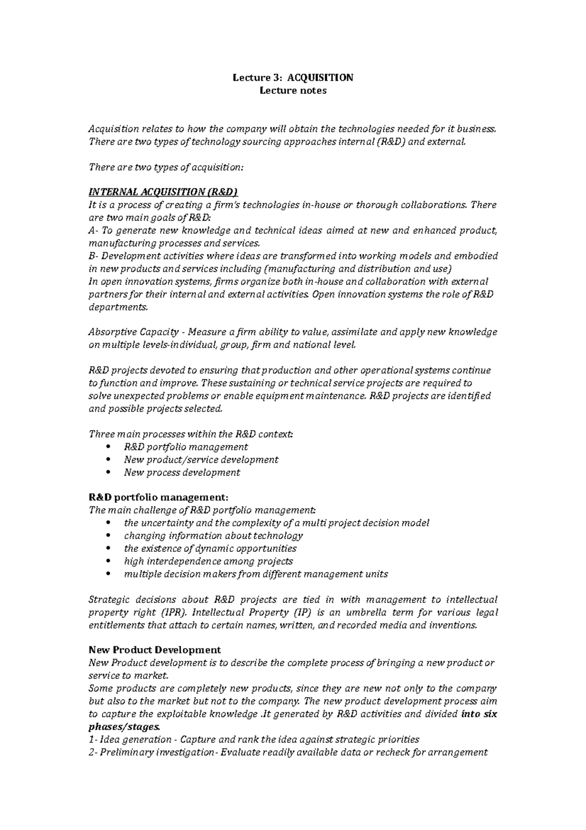 Acquisition - Lecture notes 5 - Lecture 3: ACQUISITION Lecture notes ...