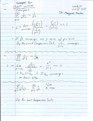 11 - These are lecture notes from the professor Nathan Lopez for Calc 2 ...