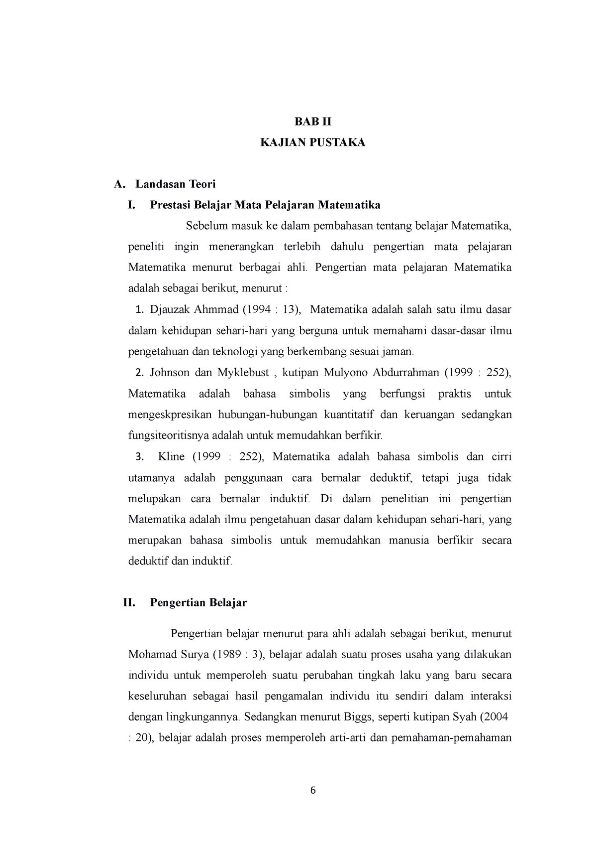 BAB II-1 - PKP - BAB II KAJIAN PUSTAKA A. Landasan Teori I. Prestasi ...