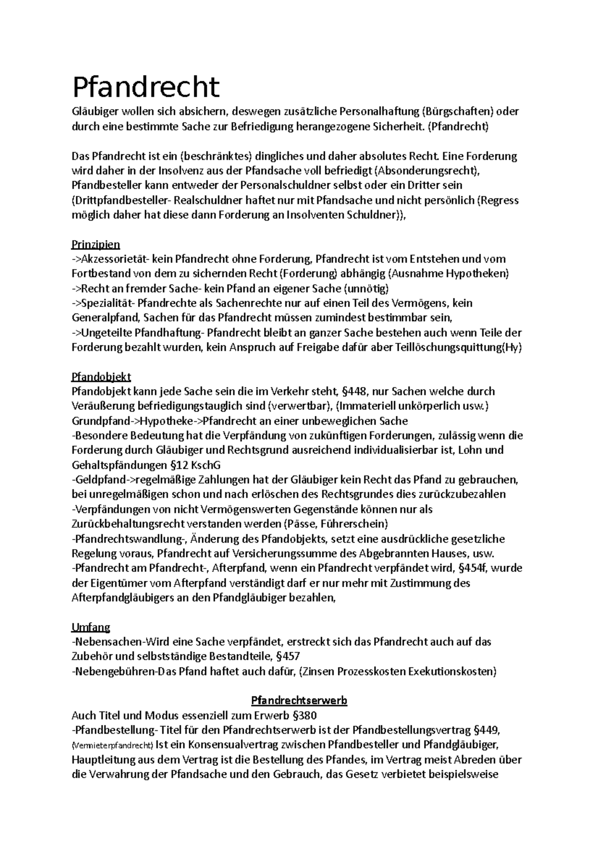 Pfandrecht Kapitel 7.5 PSK - Zivilrecht für Fortgeschrittene - WU Wien ...