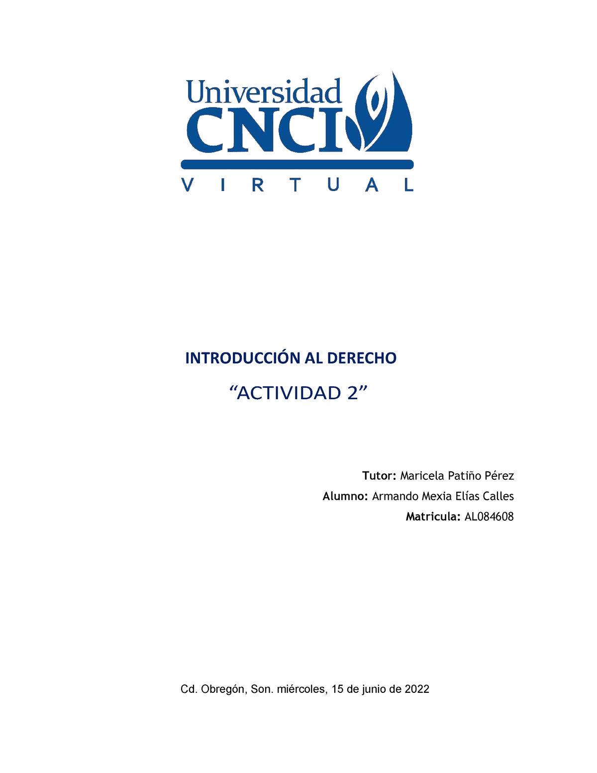 Tarea Semana 2 - Contabiidad - INTRODUCCIÓN AL DERECHO “ACTIVIDAD 2 ...