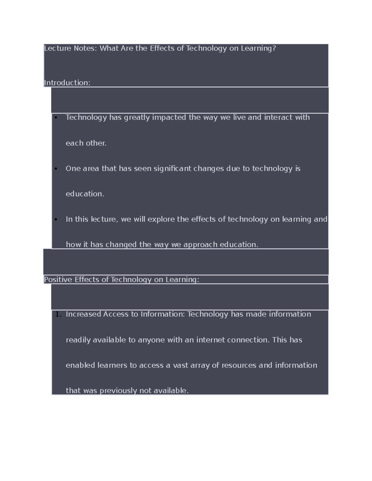 Lecture Notes collaboration tech - Lecture Notes: What Are the Effects ...