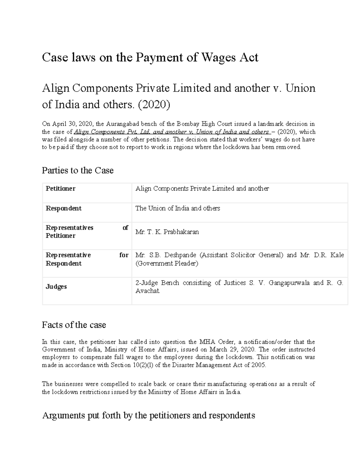 Case+laws+on+the+Payment+of+Wages+Act Case laws on the Payment of