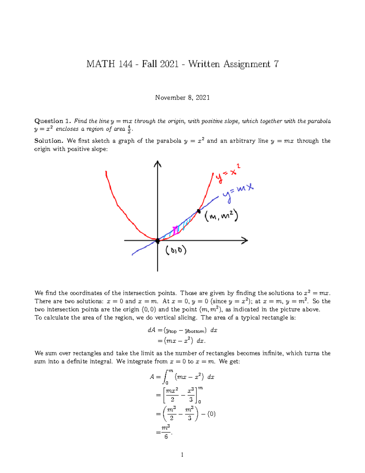 Assignment 7 Solutions Math 144 Fall 2021 Written Assignment 7 November 8 2021 Question 1 5241