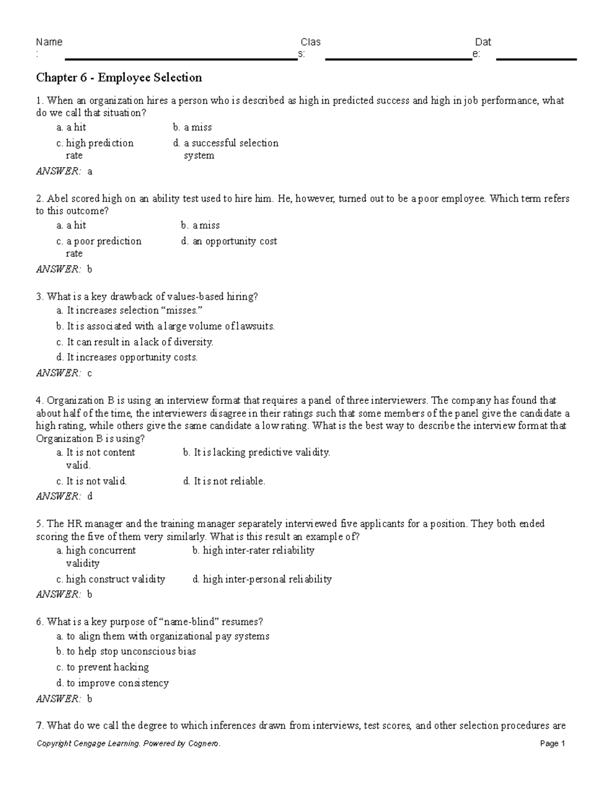 Chapter 6 Employee Selection - : s: e: Chapter 6 - Employee Selection 1 ...