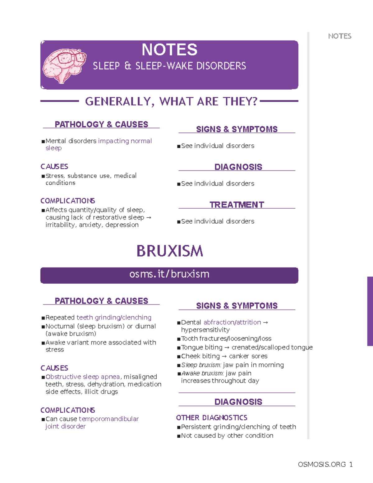 Sleep and sleep-wake disorders-1 - ####### OSMOSIS 1 SLEEP & SLEEP-WAKE ...