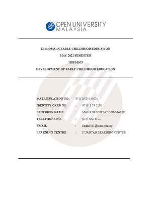 Child Psychology Report - 3 articles to be summarized From oum module ...