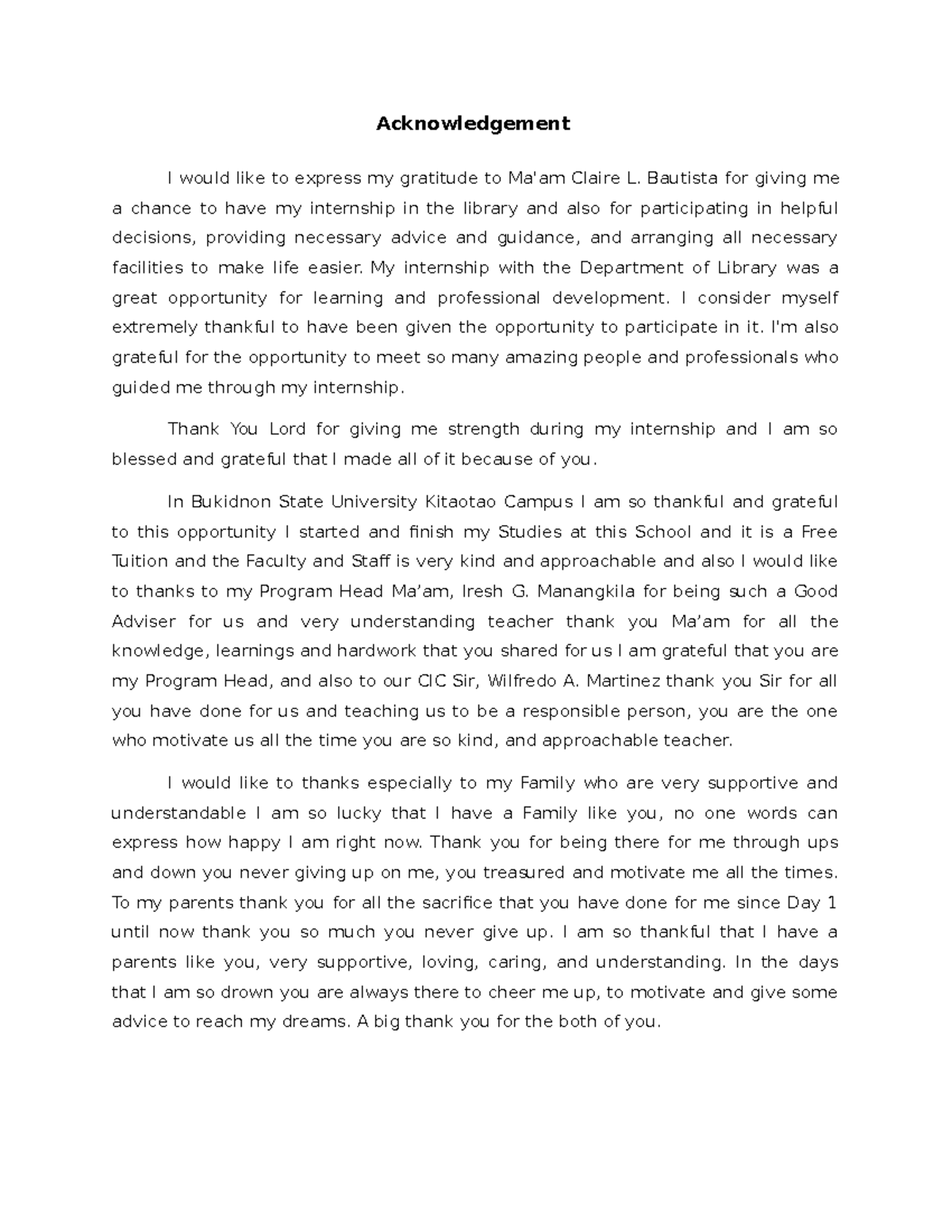 Acknowledgement - gvtgcjytg - Acknowledgement I would like to express ...