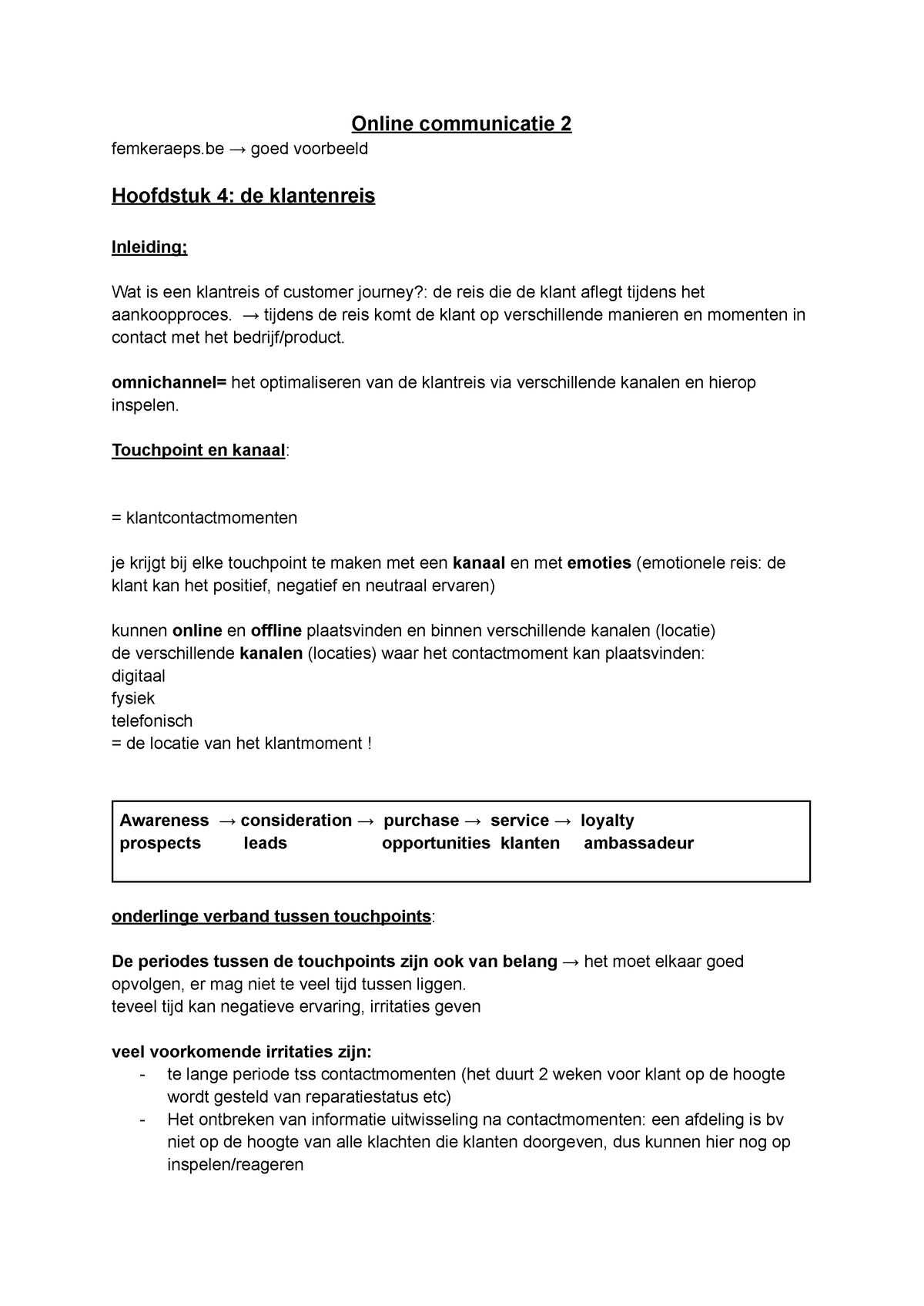 Online Communicatie 2 - Samenvatting Van De Hoofdstukken Die Wij ...