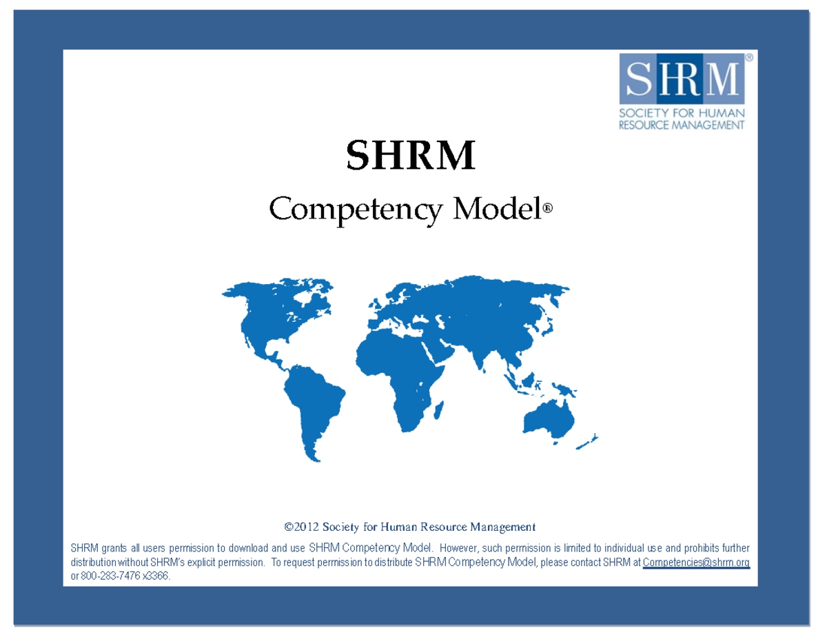 Full Competency Model 11 2 10 1 2014 - SHRM Competency Model® ©2012 ...