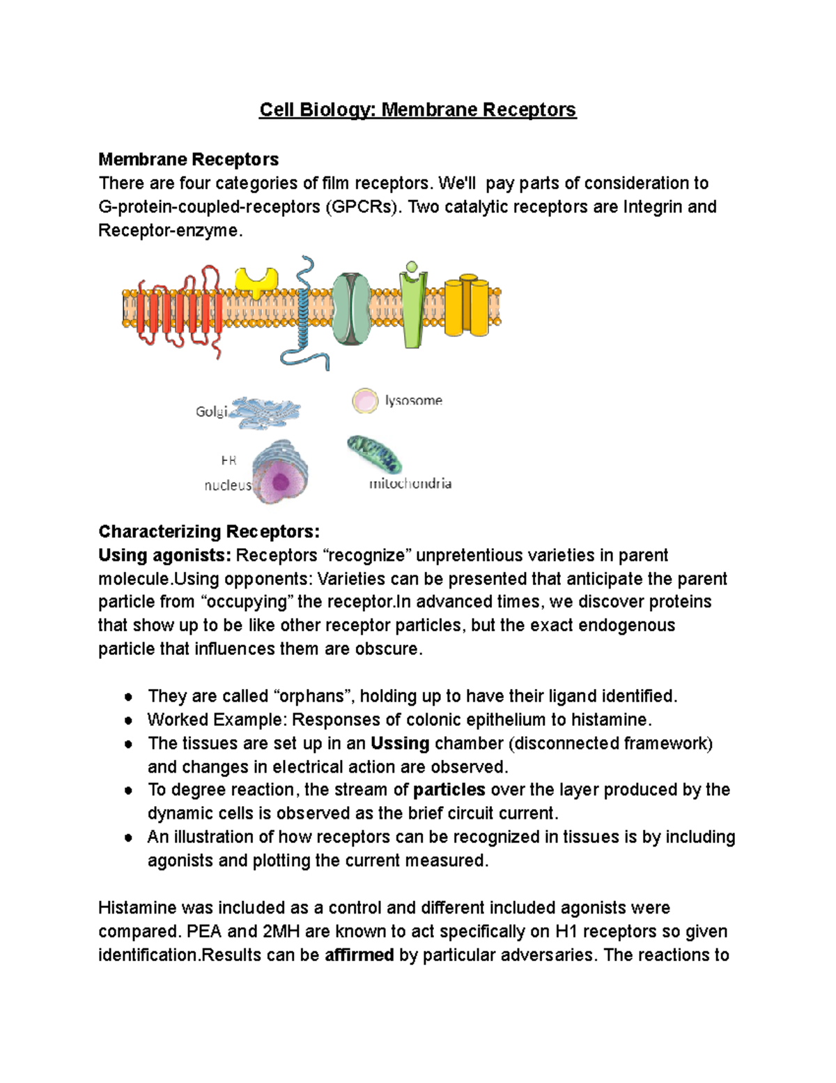 Cell Biology Membrane Receptors - Cell Biology: Membrane Receptors ...