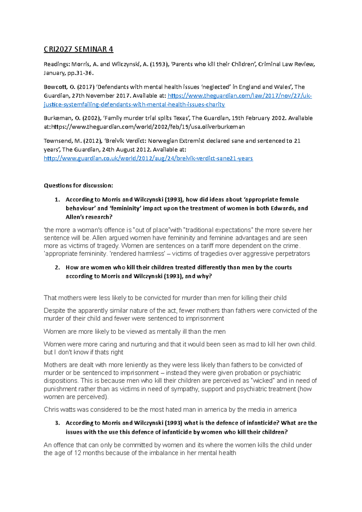 CRI2027 Seminar 4 Helen Baker CRI2027 EdgeHill Studocu