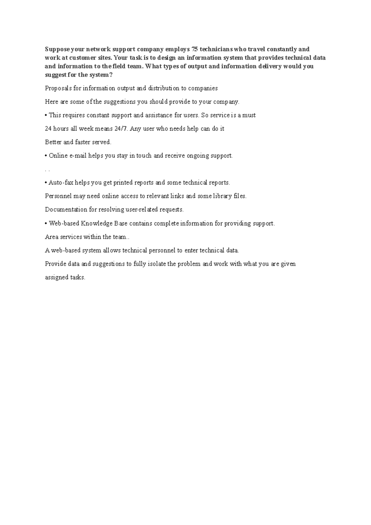 Discussiontopics 1 - Class Assignment - Suppose your network support ...