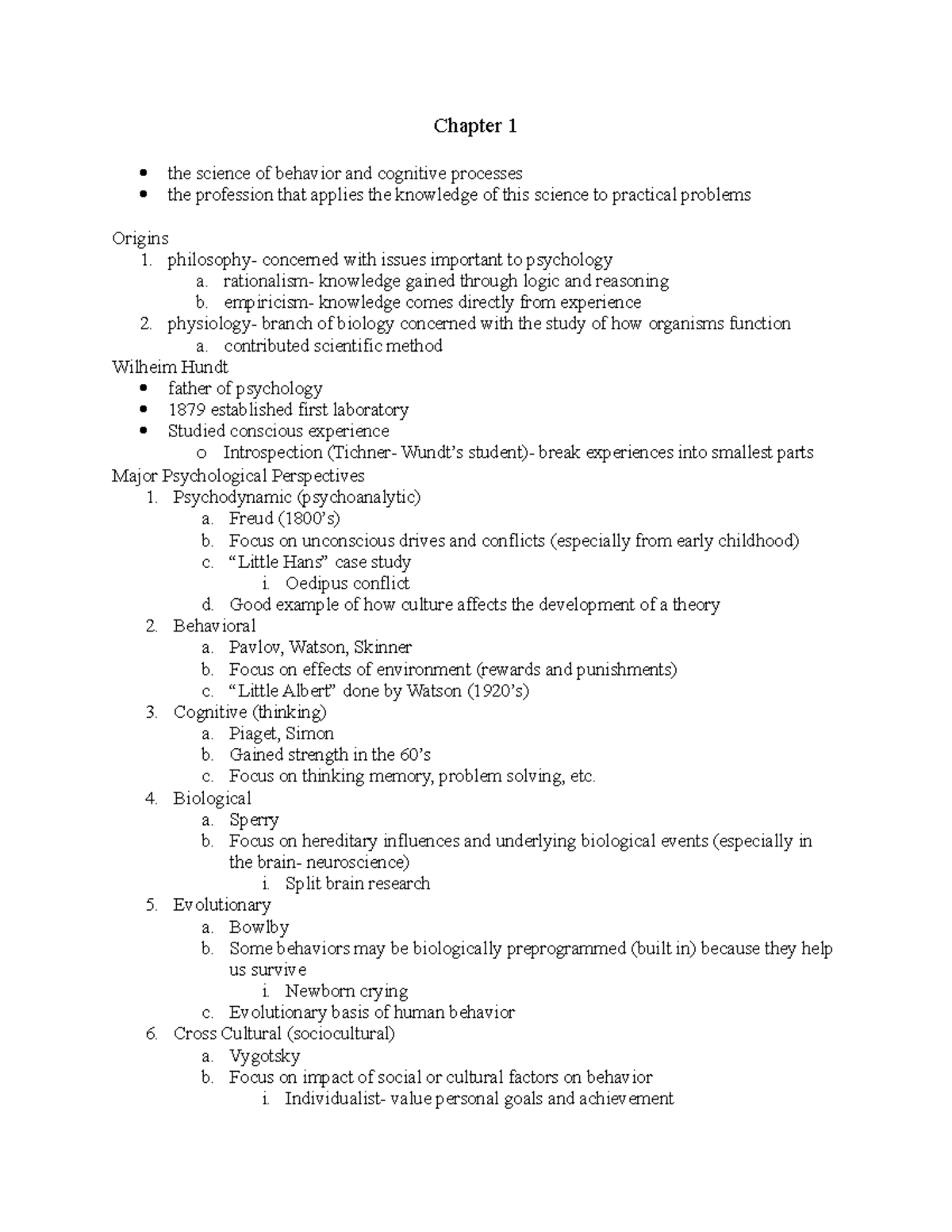 Chapter 1 - Given by Teresa Davis - Chapter 1 the science of behavior ...