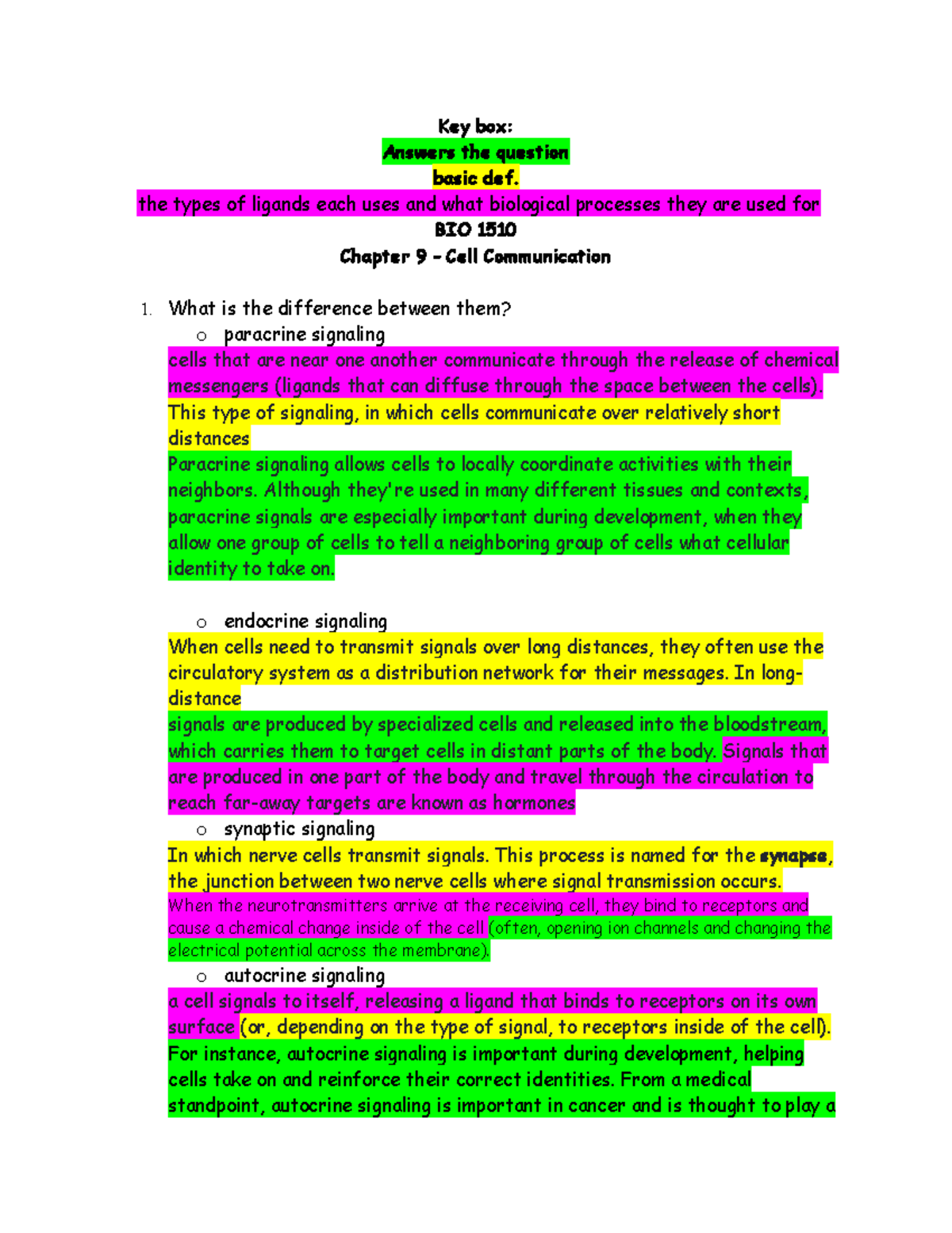 Chapter 9 - Chap 9 study guide - Key box: Answers the question basic ...