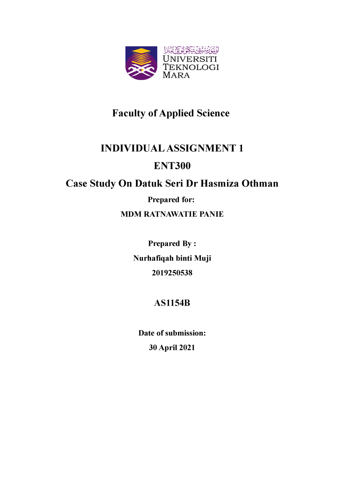 ent600 case study individual