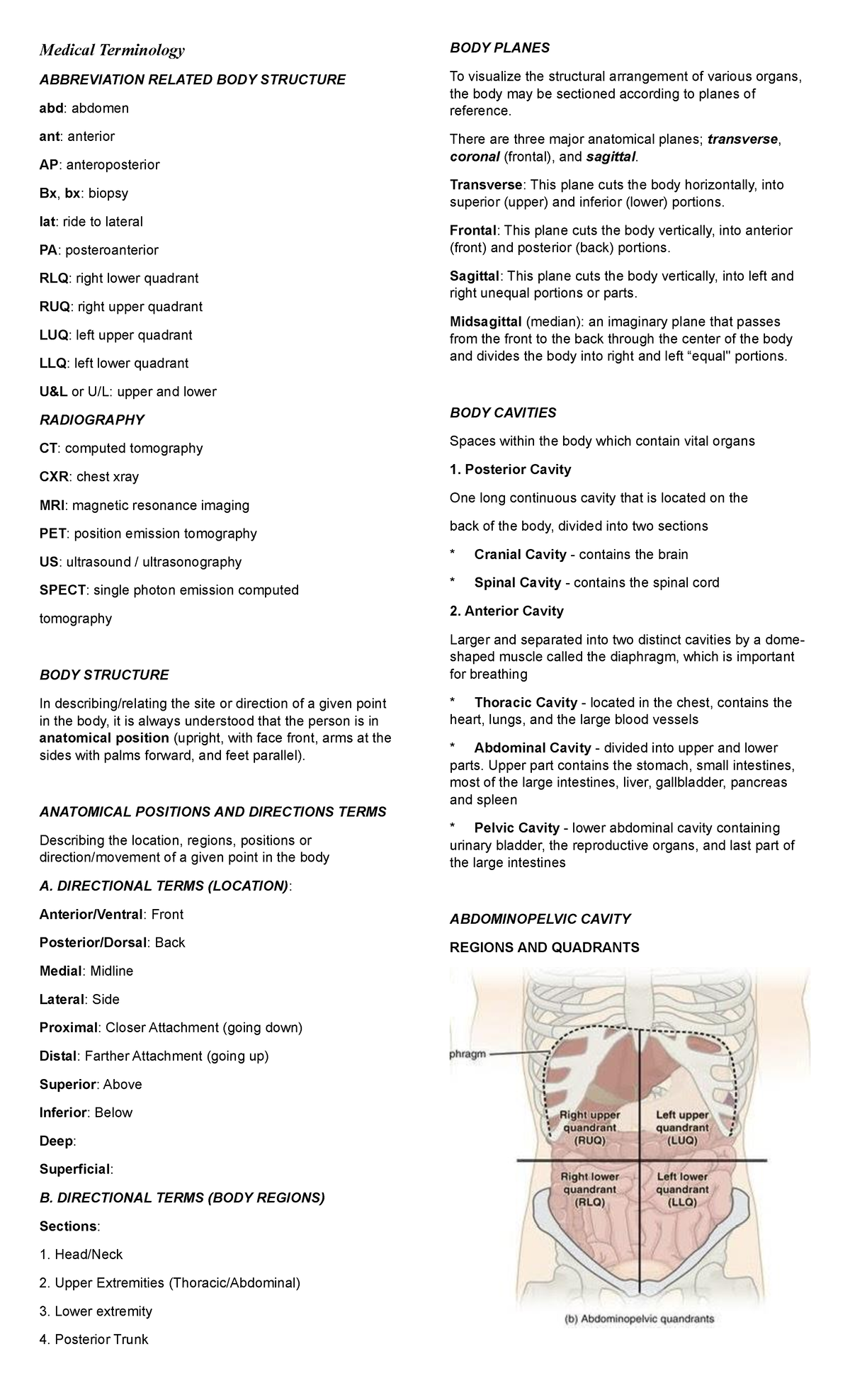 Medical-Terminology - Godblesss - Medical Terminology ABBREVIATION ...