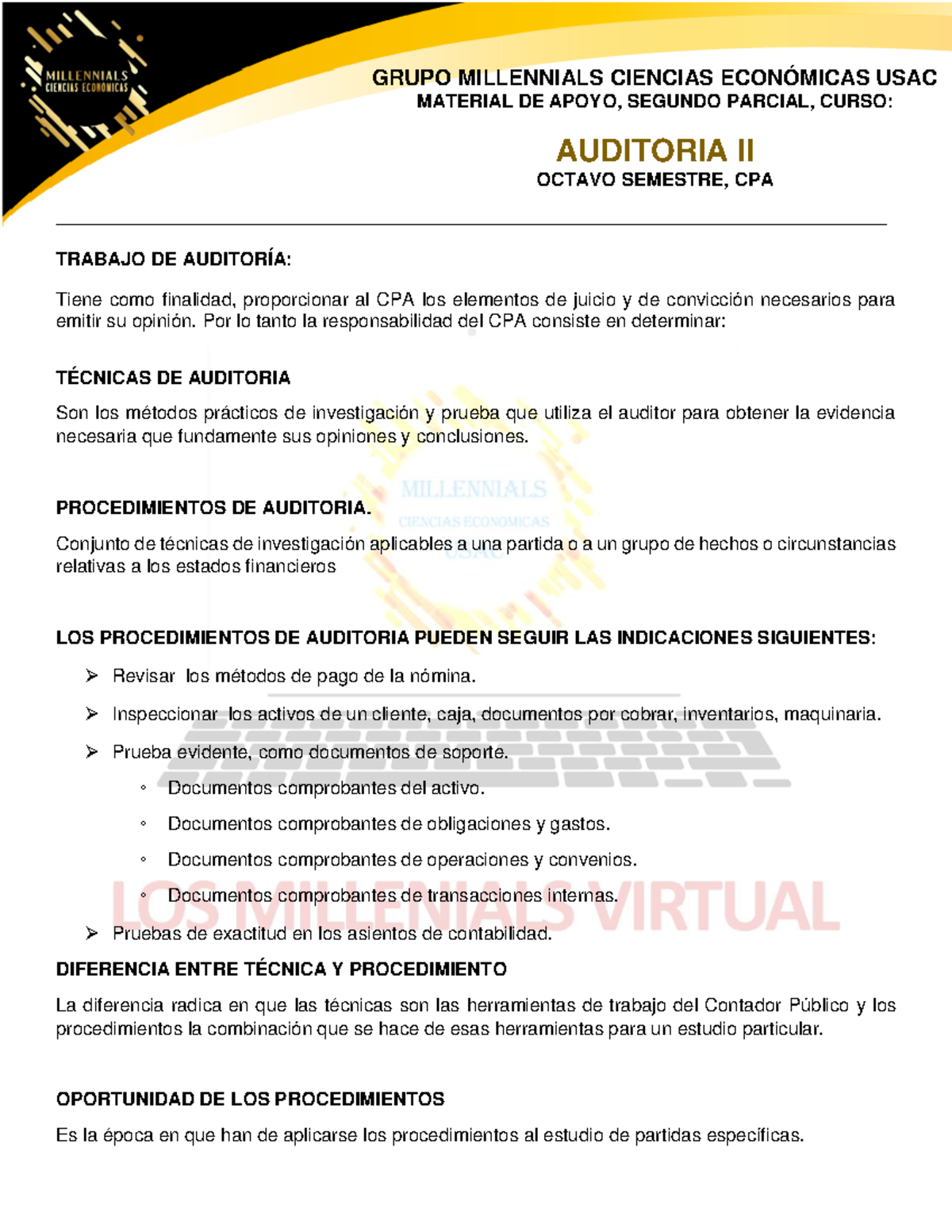 Auditoria II segundo parcial - - Studocu