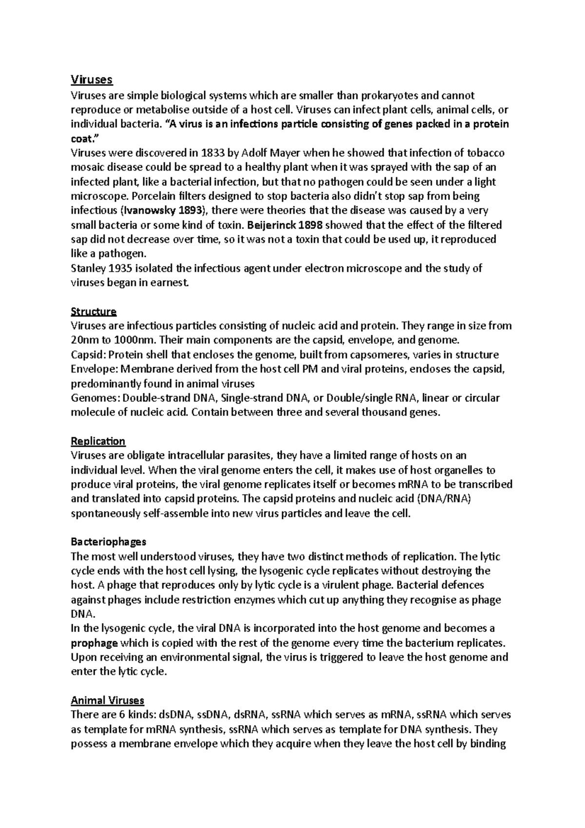 21 - Viruses - Lecture notes 21 - Viruses Viruses are simple biological ...
