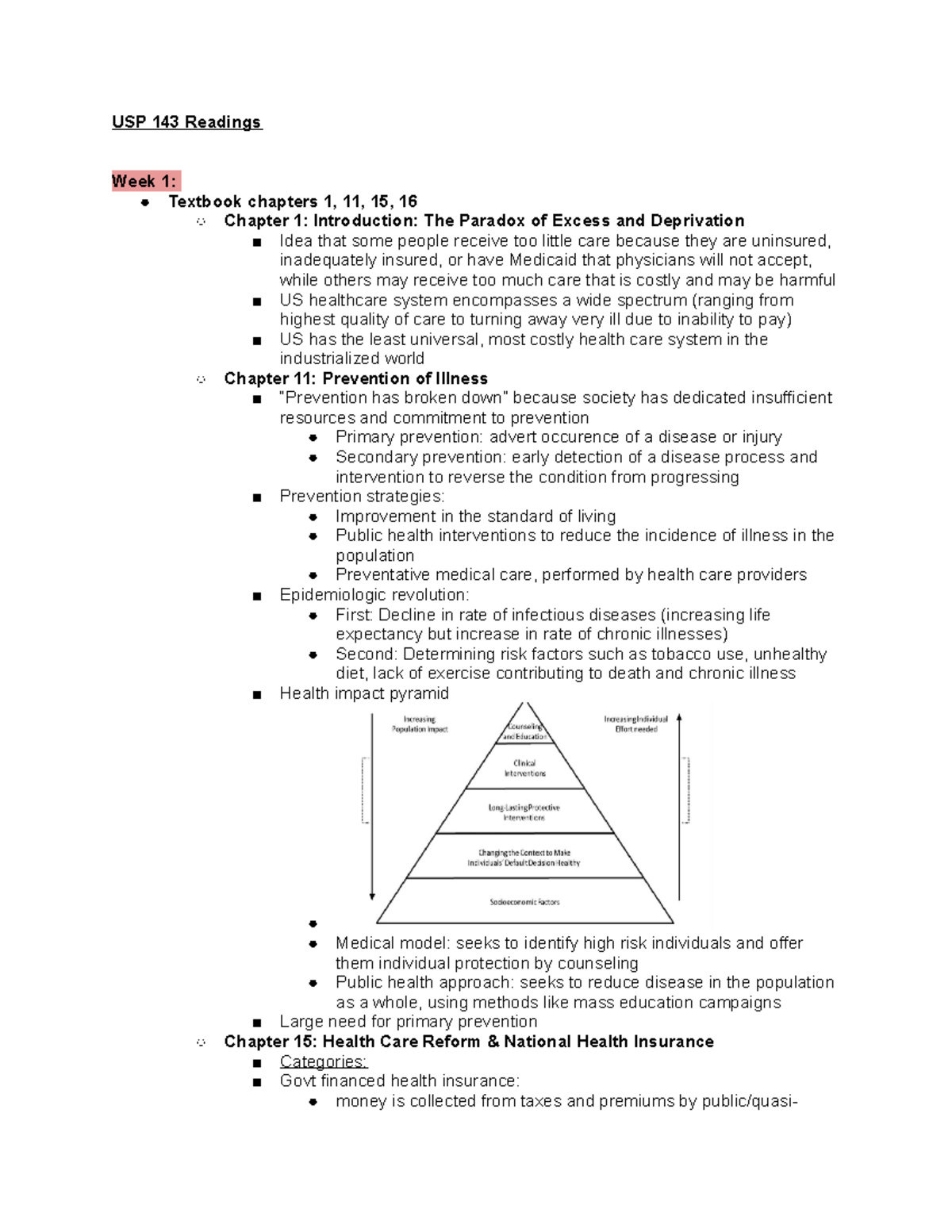USP 143 Readings - in depth summaries and analysis of reading ...