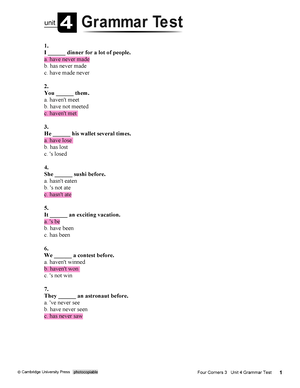 Unit 8 Progress Test Answer Key - Cambridge English Empower B2 Unit ...