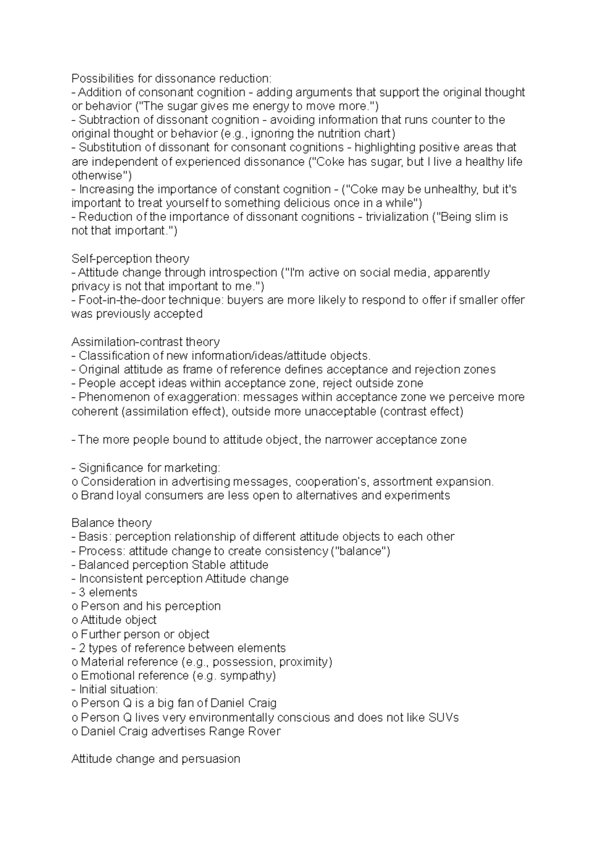 Possibilities for dissonance reduction - Possibilities for dissonance ...