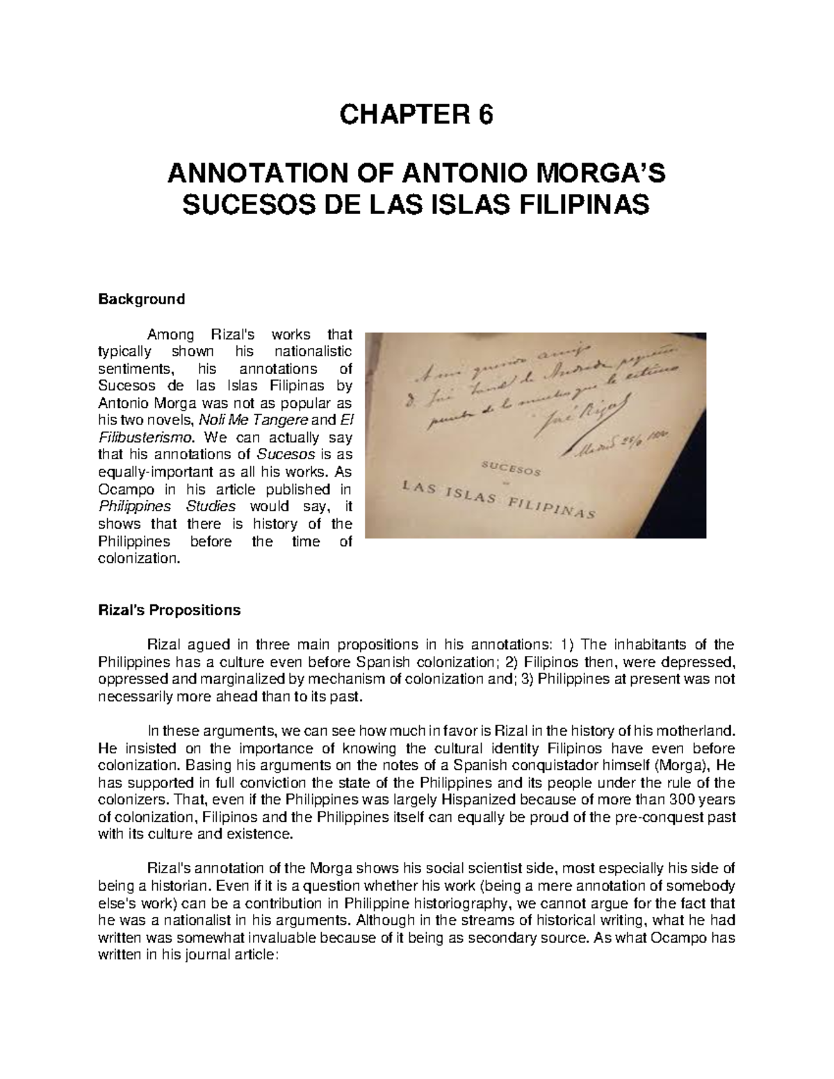 GEC 9 Chapter 6 ( Annotation OF Antonio Morga’S Sucesos DE LAS Islas ...