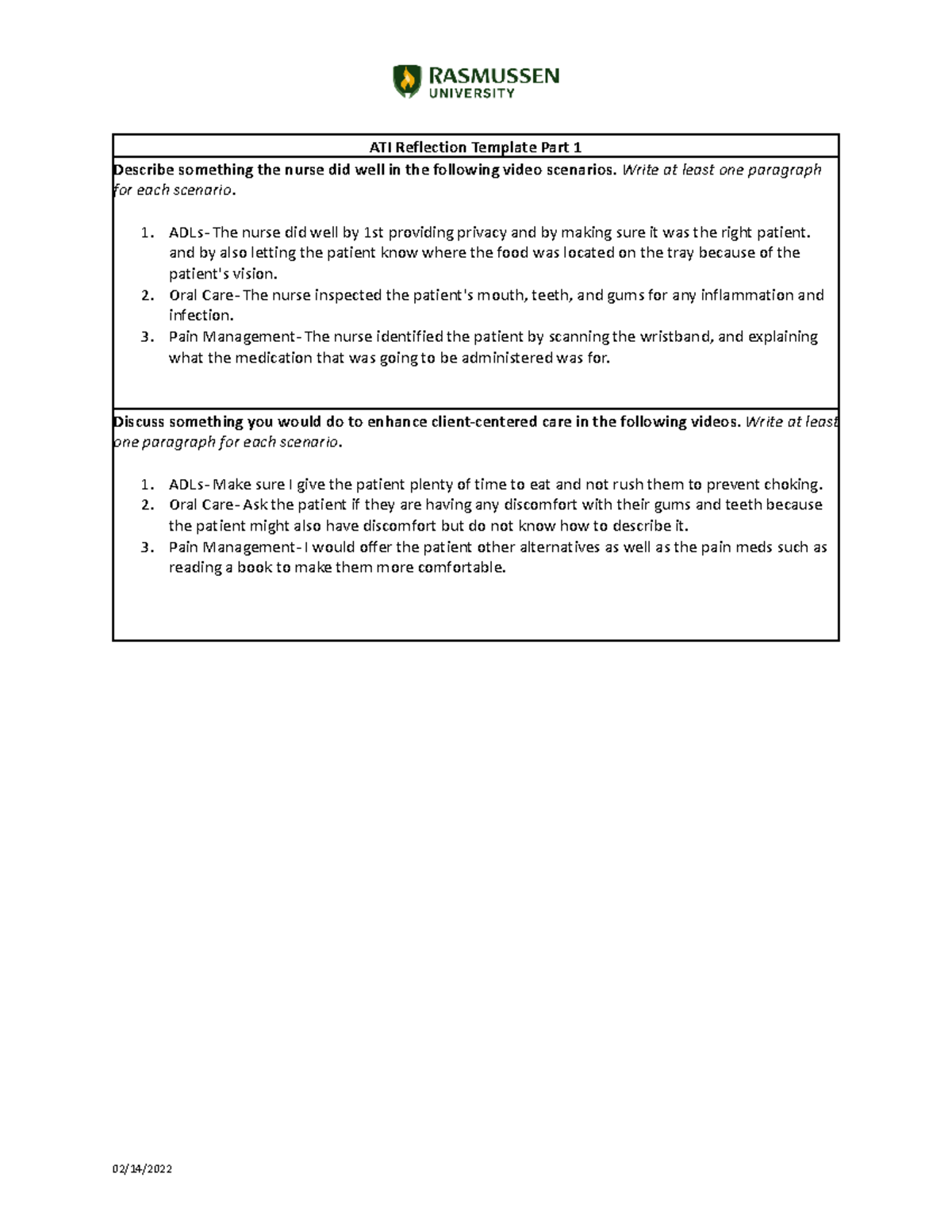 atitemplatepart 1 04292024 - ATI Reflection Template Part 1 Describe ...