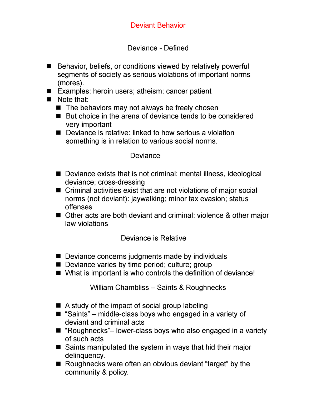 Deviant Behavior Psychology Notes Deviant Behavior Deviance 