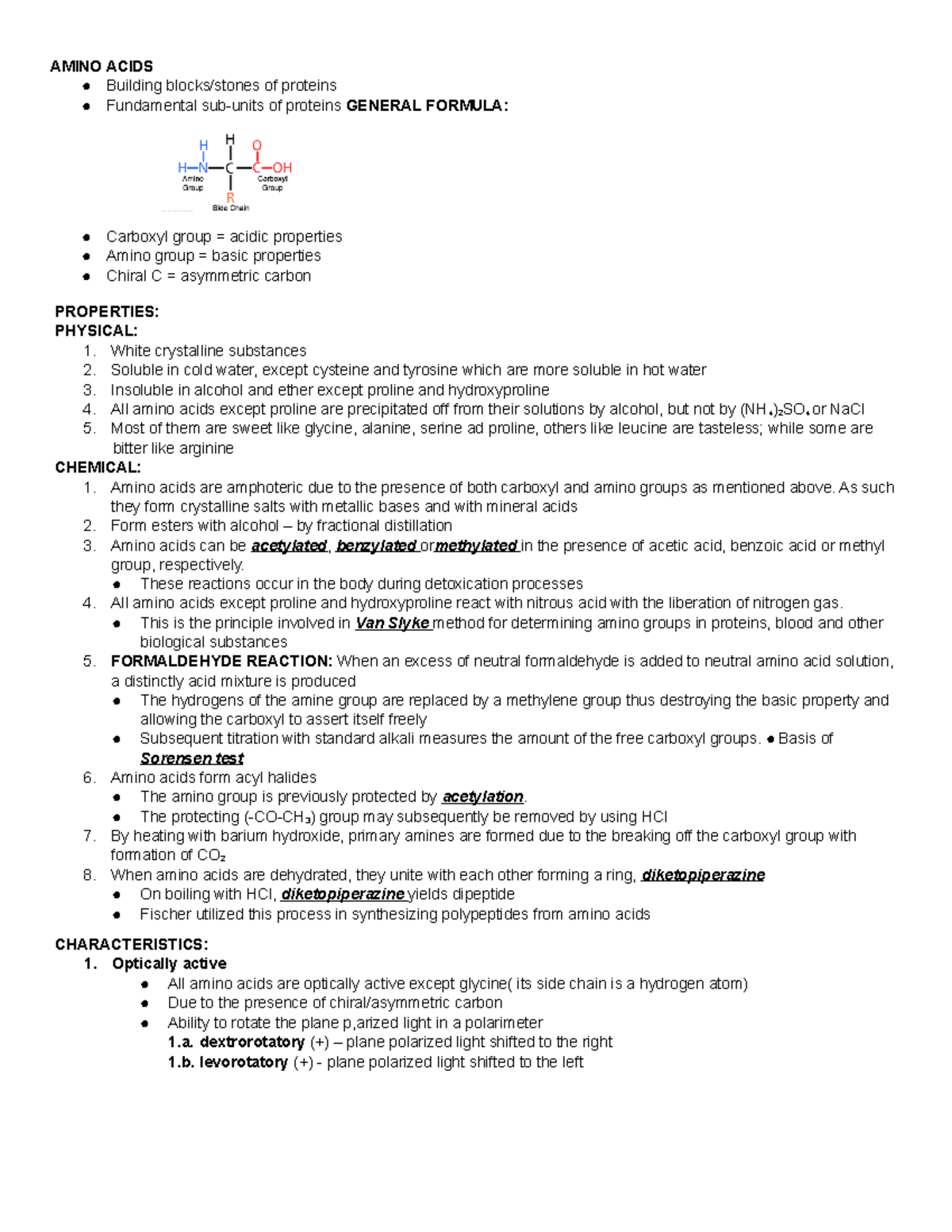 5 Module Lecture AMINO ACIDS Building blocks/stones of proteins