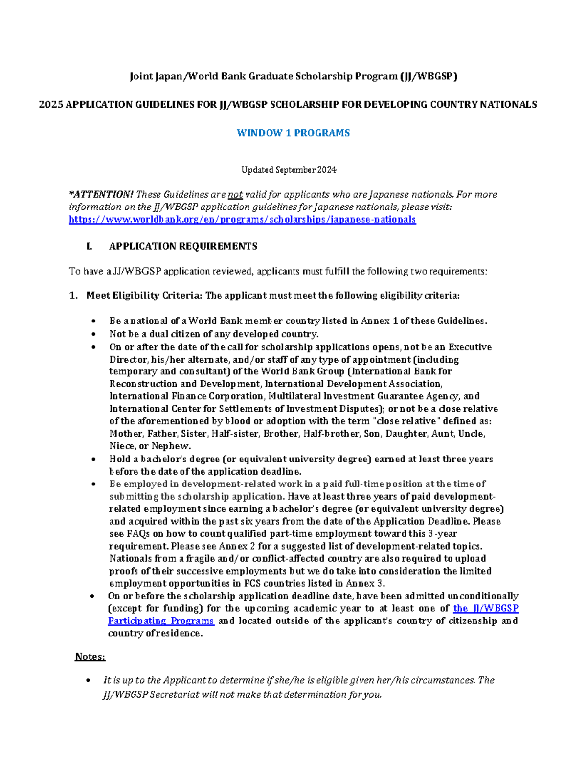2025 Application Guidelines for Developing Country Nationals W1 - Joint ...