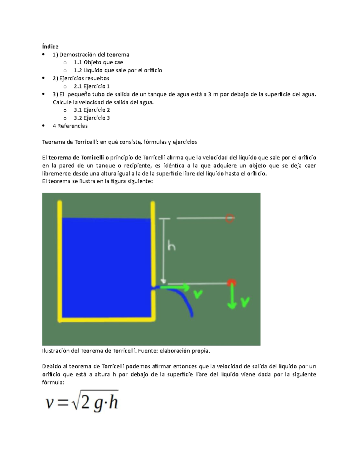 Teorema De Torricelli - Índice 1) Demostración Del Teorema Oo 1 Objeto ...