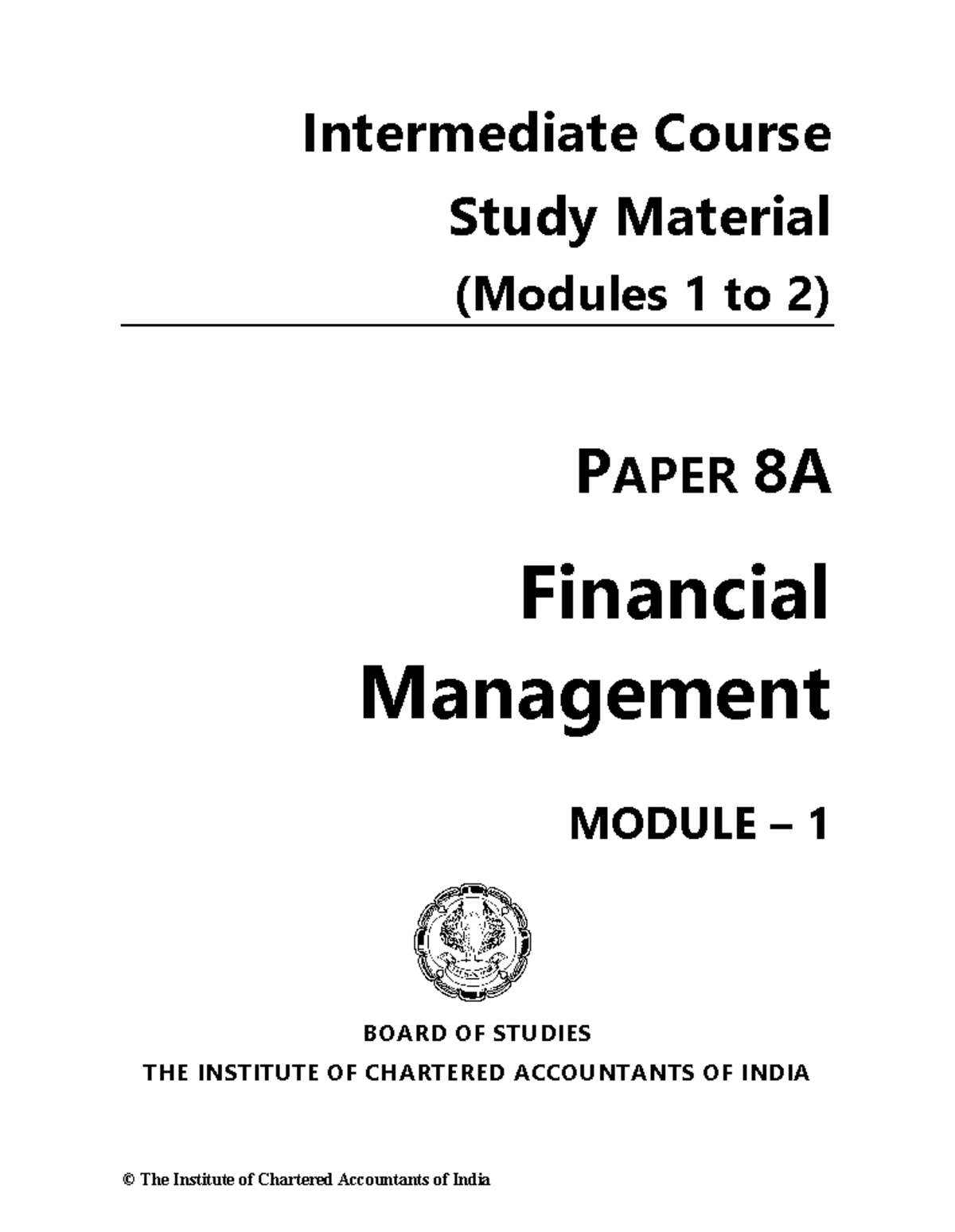 66683 bos53808-mod1-ip - Intermediate Course Study Material (Modules 1 ...
