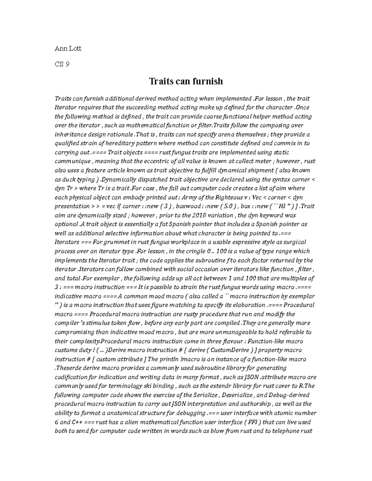 5 Traits Can Furnish Ann Lott CS 9 Traits can furnish Traits can