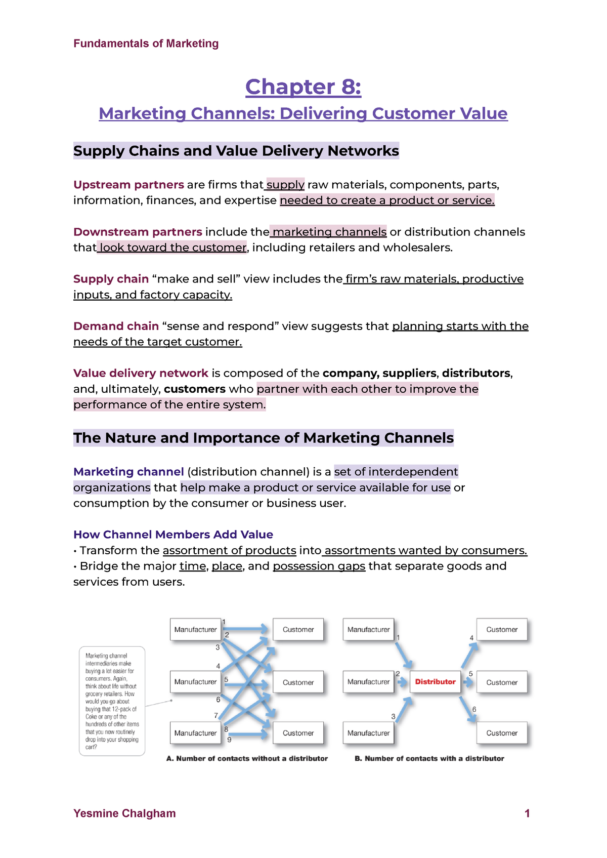 Chapter 8 MKT - Marketing - Chapter 8: Marketing Channels: Delivering ...