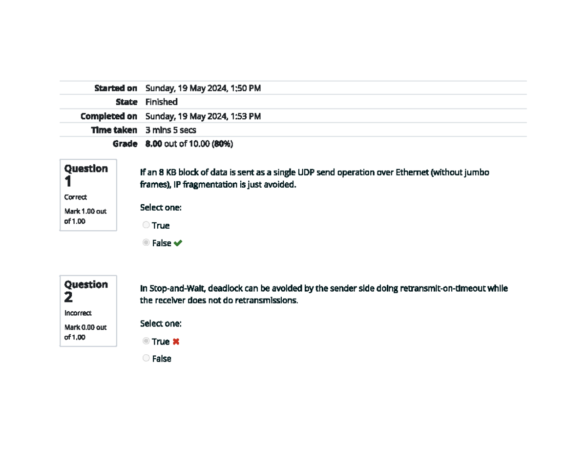 CS 2204-01 Graded-Quiz Unit 6 - Started On Sunday, 19 May 2024, 1:50 PM ...