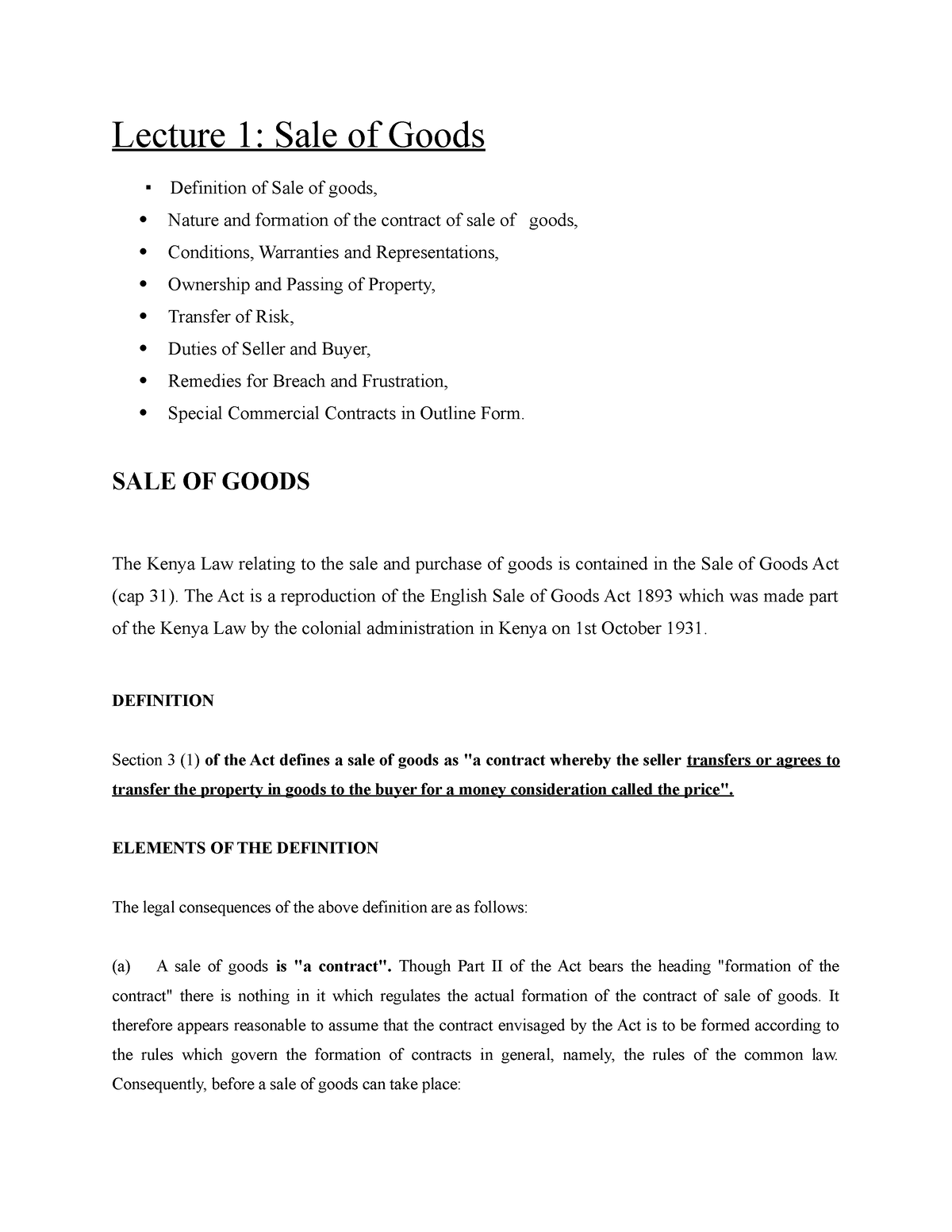 commercial-law-notes-sale-of-goods-summary-lecture-1-sale-of-goods