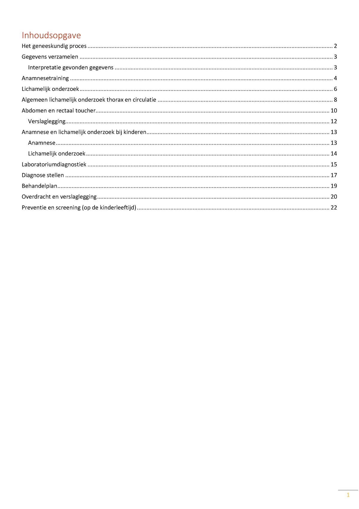 Mpa Module 1 Samenvatting Thema 1 Geneeskundig Proces Inhoudsopgave